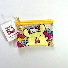 Hello Kitty 50th Anniversary Sanrio Daiso Flat Pouch japan Zipper Accessory Case
