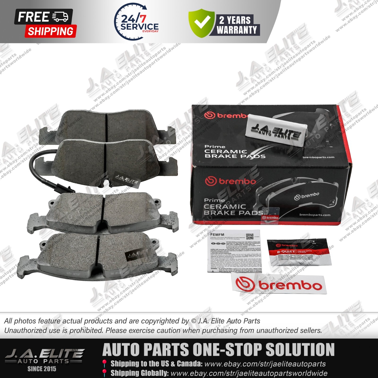 Genuine Brembo Front Brake Pads Set for Maserati Levante (2017+) 673011564