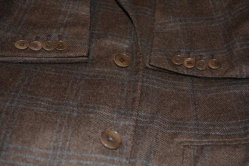 $3895 Chaqueta Ermenegildo Zegna Seda Cachemira Personalizada Marrón a Cuadros 44R Ajuste DELÍGADO - Imagen 10 de 24