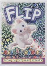 1999 Ty Beanie Babies Series 4 Glow in the Dark Sticker Flip the White Cat 02lw
