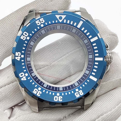44mm Steel Watch Case Modify turtle Mod Sapphire Rotating For Seiko NH35A NH36