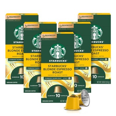Starbucks Nespresso Original Line Blonde Roast Coffee Capsules - 50ct. Exp. 2/27