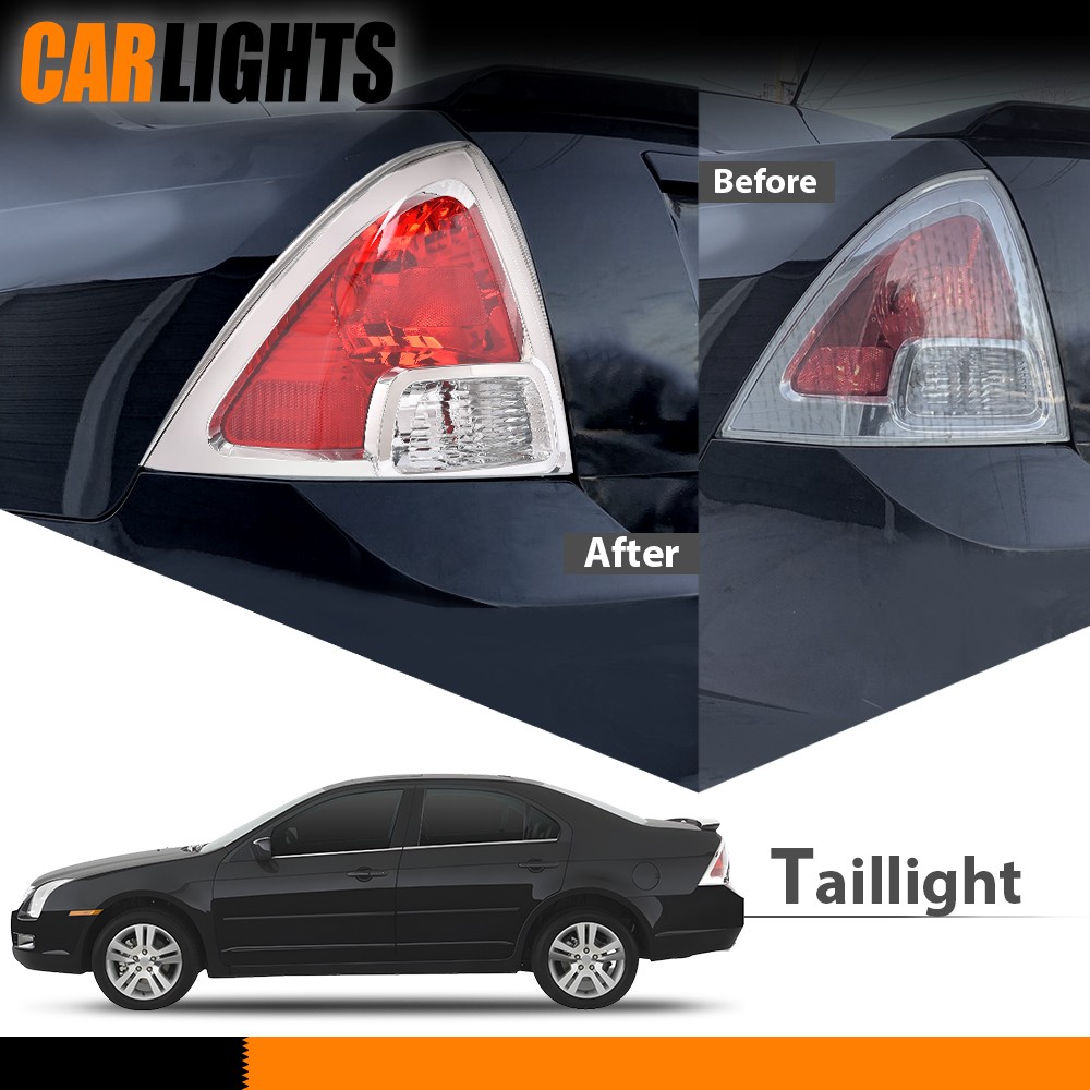 2PC Tail Light Set Brake Lamp Fits Ford Fusion 2006-2009 Chrome Left Right Side