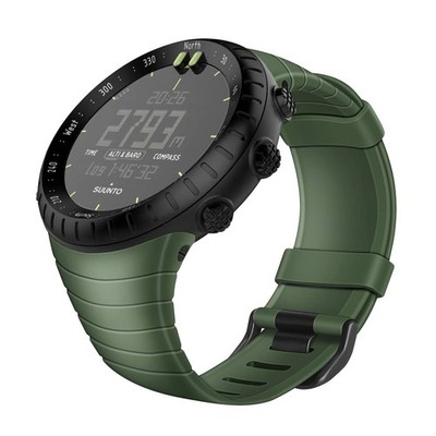 Compatible Suunto Core Watch Band Rubber Sport Strap Metal Clasp Olive Fintie