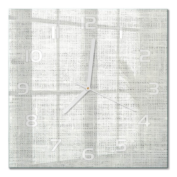 Stilvolle Wanduhr Mit Leisem Uhrwerk WeißEs Leinentuch WeißE Zeiger 30X30 Cm-image