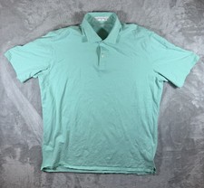 Holderness  Bourne Polo Shirt Mens XL Green White Stripe Tailored Fit Golf