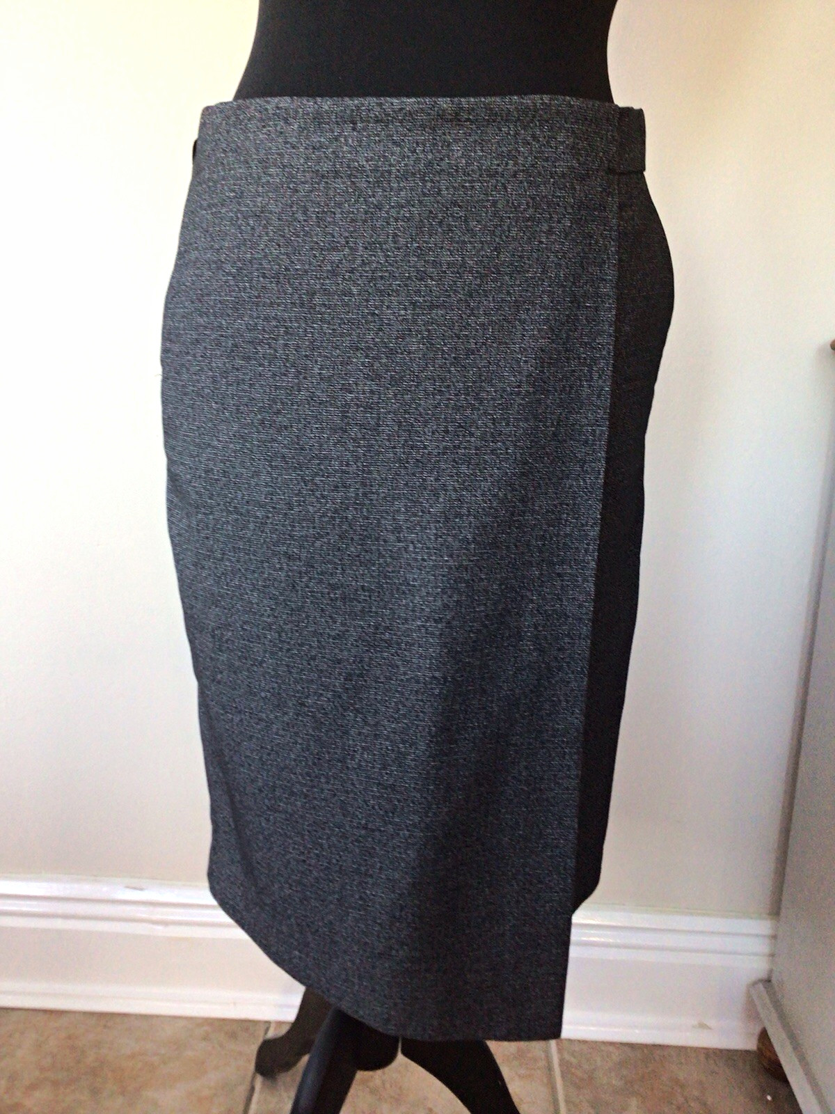 NEXT SIZE 10 BLACK GREY FLECK LINED WRAP SKIRT WITH POCKETS EXCON 