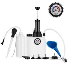 3L Brake Bleeder Kit, Manual Pressure Brake Fluid Bleeder with 1L Catch Bottl...