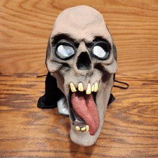 Vintage 1996 Paper Magic Group Skeleton Face Rubber Tongue Teeth Full Hood Mask