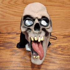 Vintage 1996 Paper Magic Group Skeleton Face Rubber Tongue Teeth Full Hood Mask