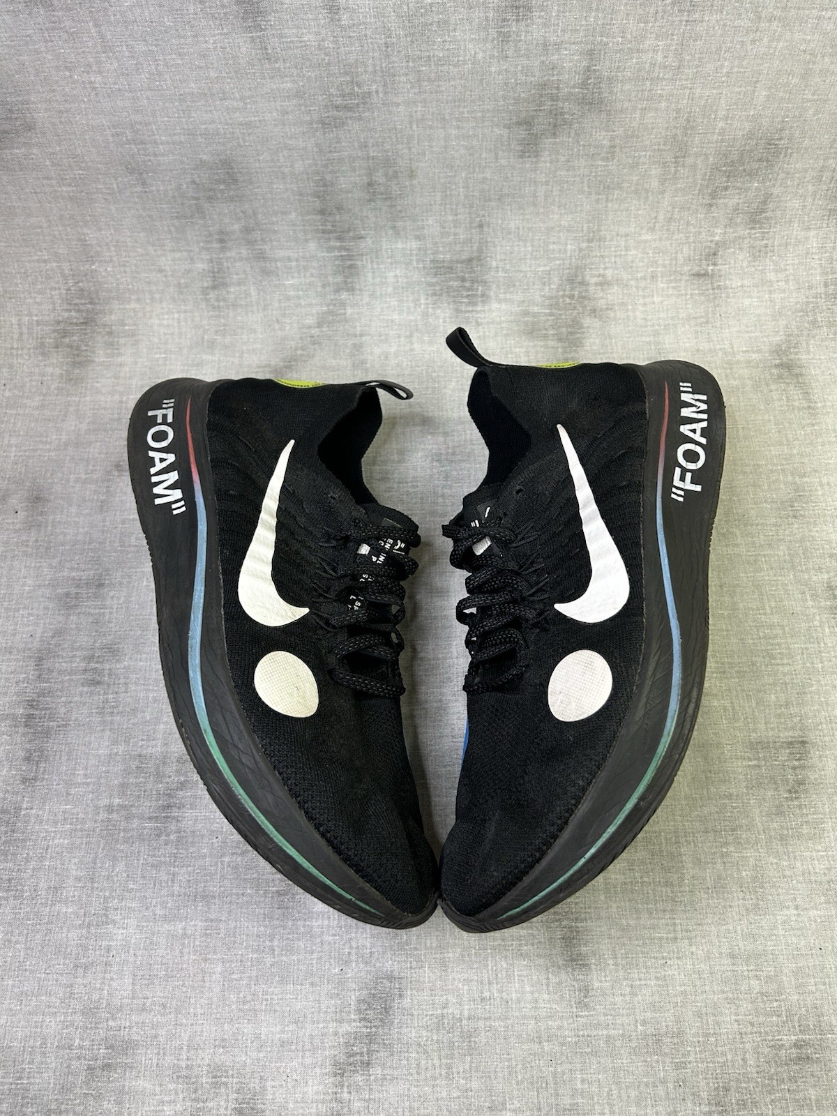 OFF WHITE X NIKE Taglia 11 Nike Off White x Zoom Fly Mercurial Flyknit Nero
