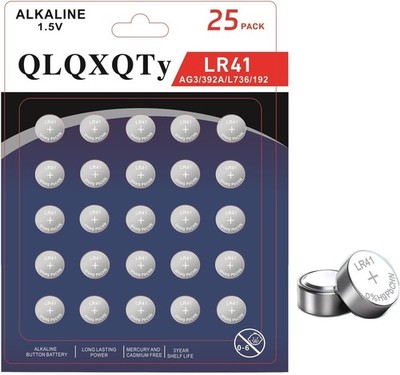 25 Count LR41 Alkaline Batteries - Reliable 1.5V for Watches and Small Gadgets