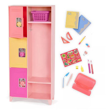 Our Generation School Locker Pink Set 18 Inch Doll  Accessories Math Whiz Kit