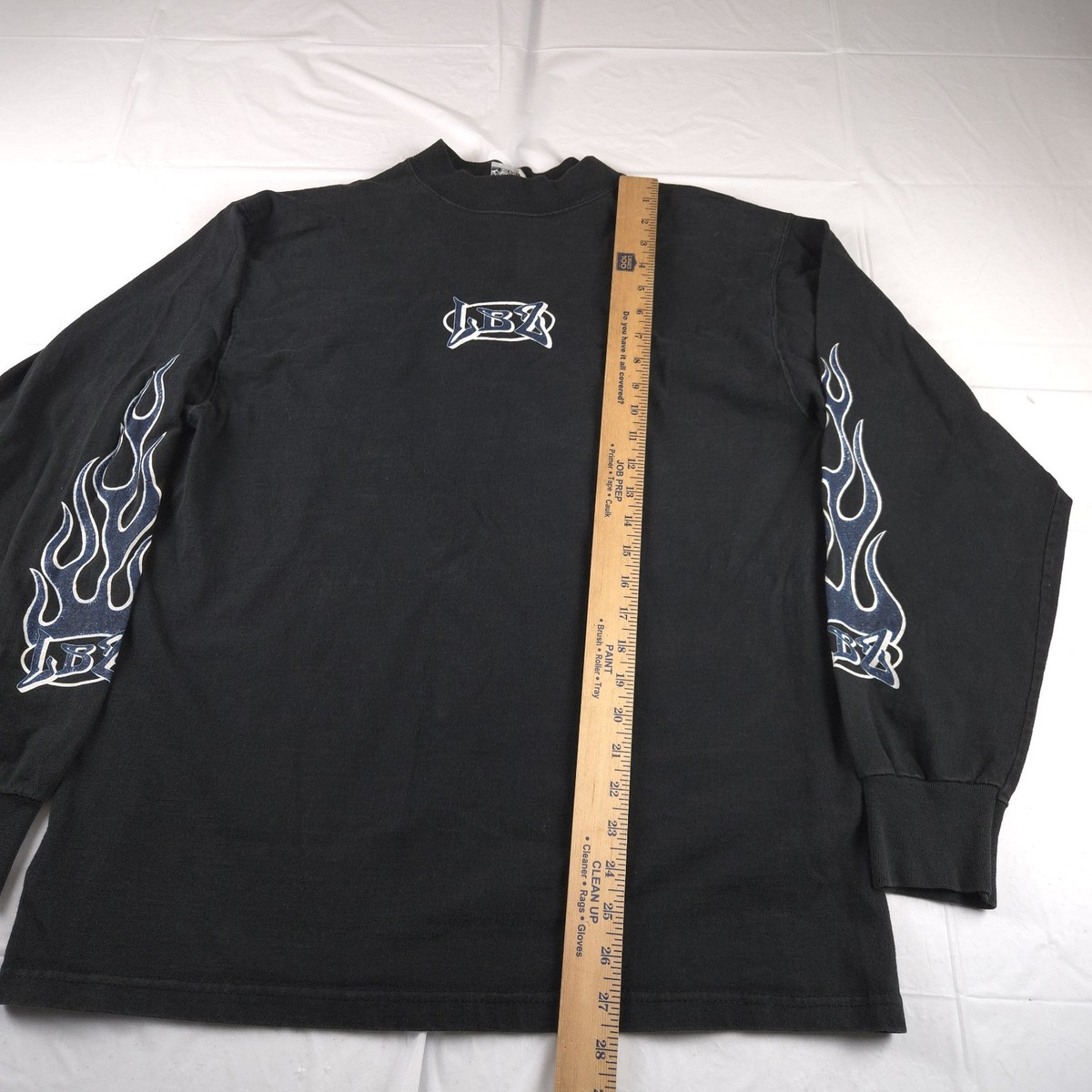 Vintage 90s LBZ Long Sleeve T-Shirt Motocross BMX Black Flames USA