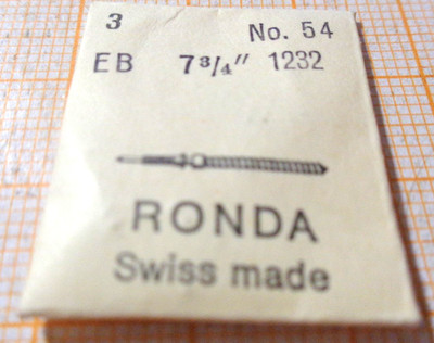 3  Aufzugswelle  EB  1222  7 3/4 ´´  Ronda 54 neuwertig