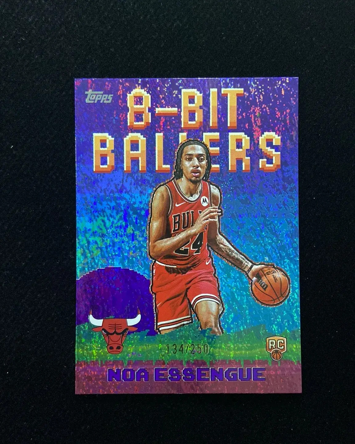 2025-26 Topps Flagship 8-Bit Ballers Purple Holofoil Noa Essengue Rookie /250 HD