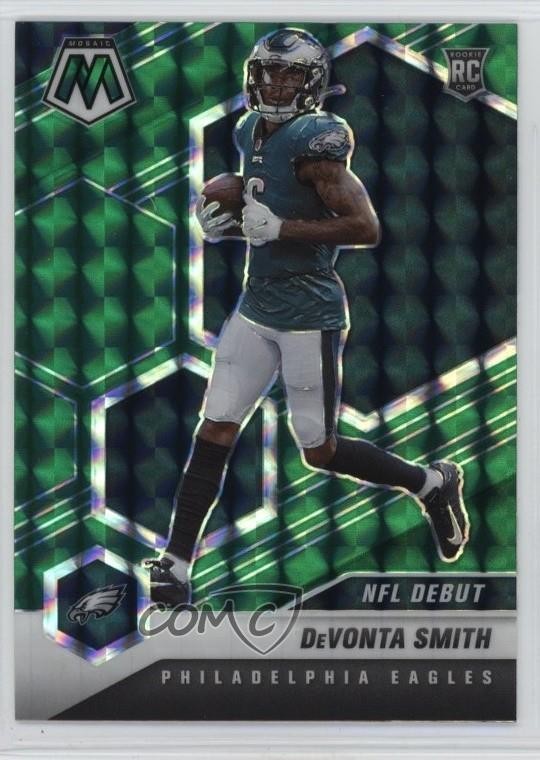 2021 Panini Mosaic NFL Debut Green Mosaic Prizm DeVonta Smith #246 1mv7