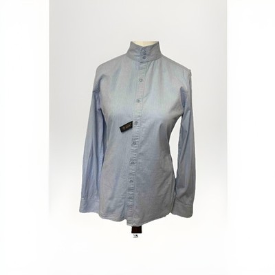 Ariat Women s UK 10 Blue High Neck Shirt Blouse Long Sleeve Button Down