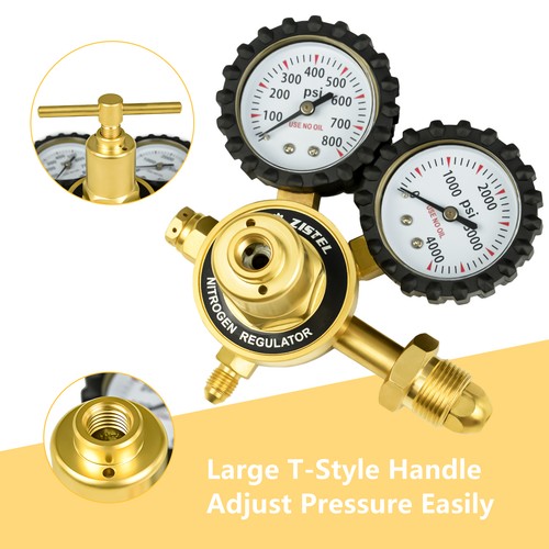New Nitrogen Gas Regulator 0-800 PSIG With Hose - For HVAC Purging, Pressure Charging & Industrial Use