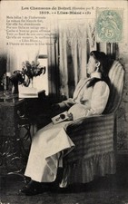 Postcard Woman in Armchair with Sewing Machine - 4559761