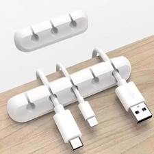 Silicone Cable Organizer USB Cord Holder Desktop Wire Winder Clip Tidy
