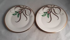 2-Lenox Holiday Nouveau Ribbon Salad Plates NEW UNUSED
