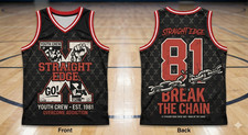 Straight Edge Unisex short-sleeve basketball jersey All Size AOP Black SAM163
