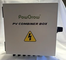 PowGrow PV Combiner Box, 6 String Solar Panel System, Surge Protection,Metal Box