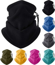Fleece Neck Warmer Gaiter Winter Balaclava Ski Mask Scarf with Adjustable Strap