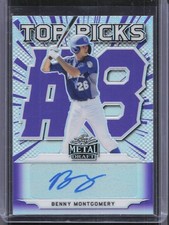 2021 Leaf Metal Draft #TP-BM1 Benny Montgomery Top Picks Autographs Purple #/25