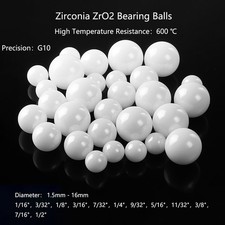 1.5mm - 16mm Dia Zirconia Ceramic Ball ZrO Zirconia Bearing Balls G10 Precision