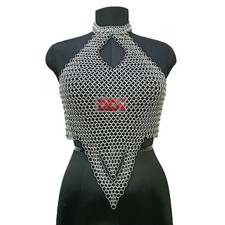 Handmade Chainmail Top Aluminum Butted 10mm Ring Medieval Fantasy LARP Costume