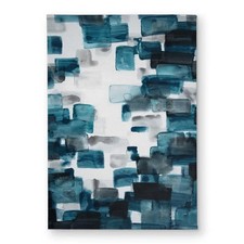 Begin Home Decor CODM1724HZ7QO1 17 x 24 in. Turquoise  Gray Shapes Bathroom ...