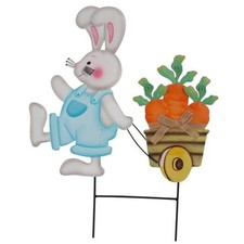 Easter Decorations Outdoor Metal Bunny Decorative Garden Stakes Carrot Easter