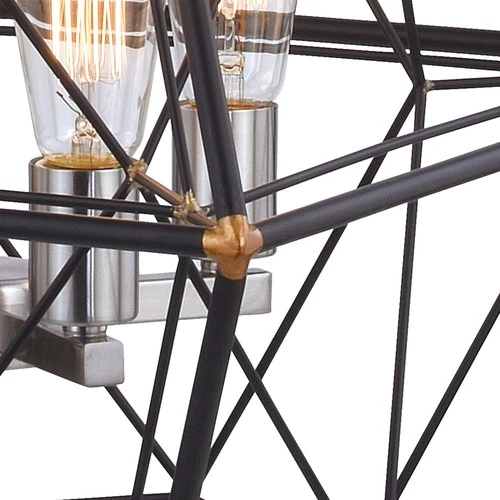 Bartlett 4-Light Pendant in Industrial and Cage Style 28.5 Inches Tall and 24 - Picture 3 of 11