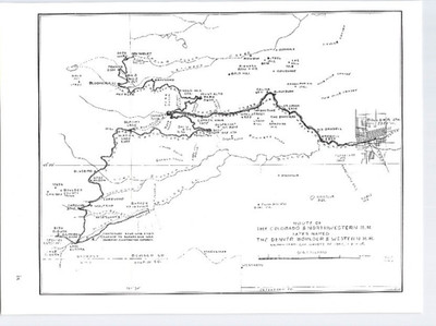 Vtg Book Print Map Route of the Colorado & Northwestern R R Eldora Sugar Loaf