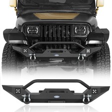 Front Bumper For 1987-2006 Jeep Wrangler Yj Tj Wwinch Plate Lights Bull Bar