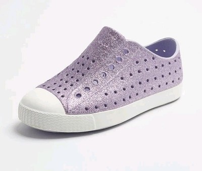 Native Slip On ~ Glitter Purple ~  Water Shoes Size 3 Youth