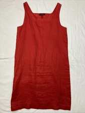 Saks Fifth Avenue Linen Tank Dress 100% Linen Red Size XS