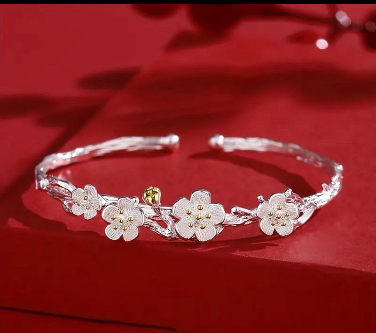 925 Sterling Silver Floral Bracelet for Girls