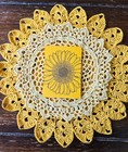 ACEO Original Art Ink Sunflower Drawing on Dark Yellow paper, floral nature mini — photo 3