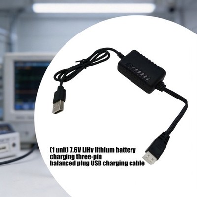 Premium PVC USB Chargers Cord For 7.6V LiHv Batteries 3Pin Balanced Connector