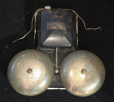 VINTAGE HOLTZER CABOT DUAL SCHOOL / FIRE BELL - 6'' BELLS - UNTESTED -  TYPE LRE