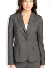 THEORY - Gray Wool "Gabe B Tailor" 1-Button Blazer Jacket - Size 4