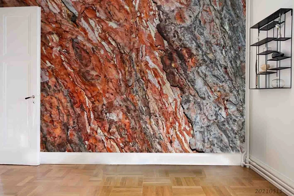 Murales de pared con textura de corteza de madera 3D papel tapiz murales pegatina de pared Foto 2 de 4