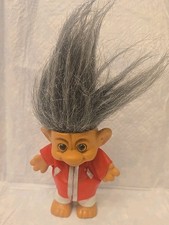 Forest Troll Doll Grey Gray Hair Top Red And Silver Jacket Toy Doll Russ