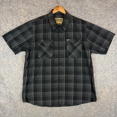 DIXXON Flannel Shirt Mens 2X Black Plaid Form And Function Pearl Snap Bamboo