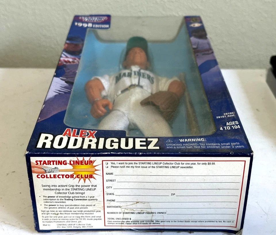1998 KENNER STARTING LINEUP ALEX RODRIGUEZ 12" SPORTS ACTION FIGURE WITH BAT - Image 4 of 4