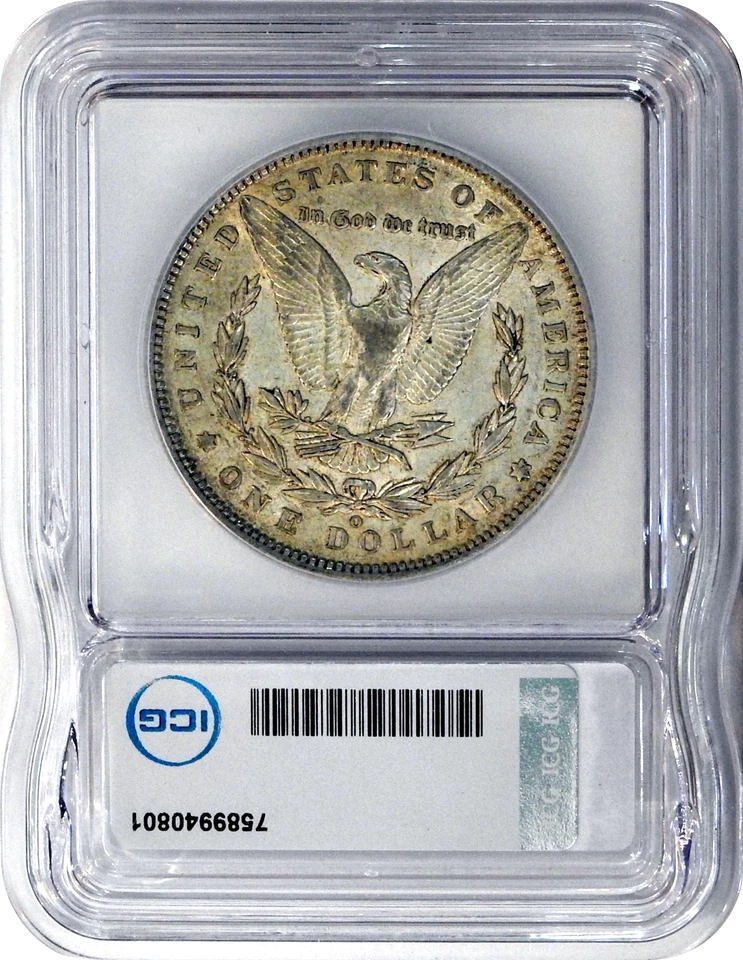 1896-O Morgan S$1 Silver $1 Dollar ICG AU50 About Uncirculated - Image 2 of 3