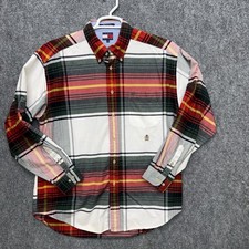 Tommy Hilfiger button up long sleeve shirt Men's size Large red green white
